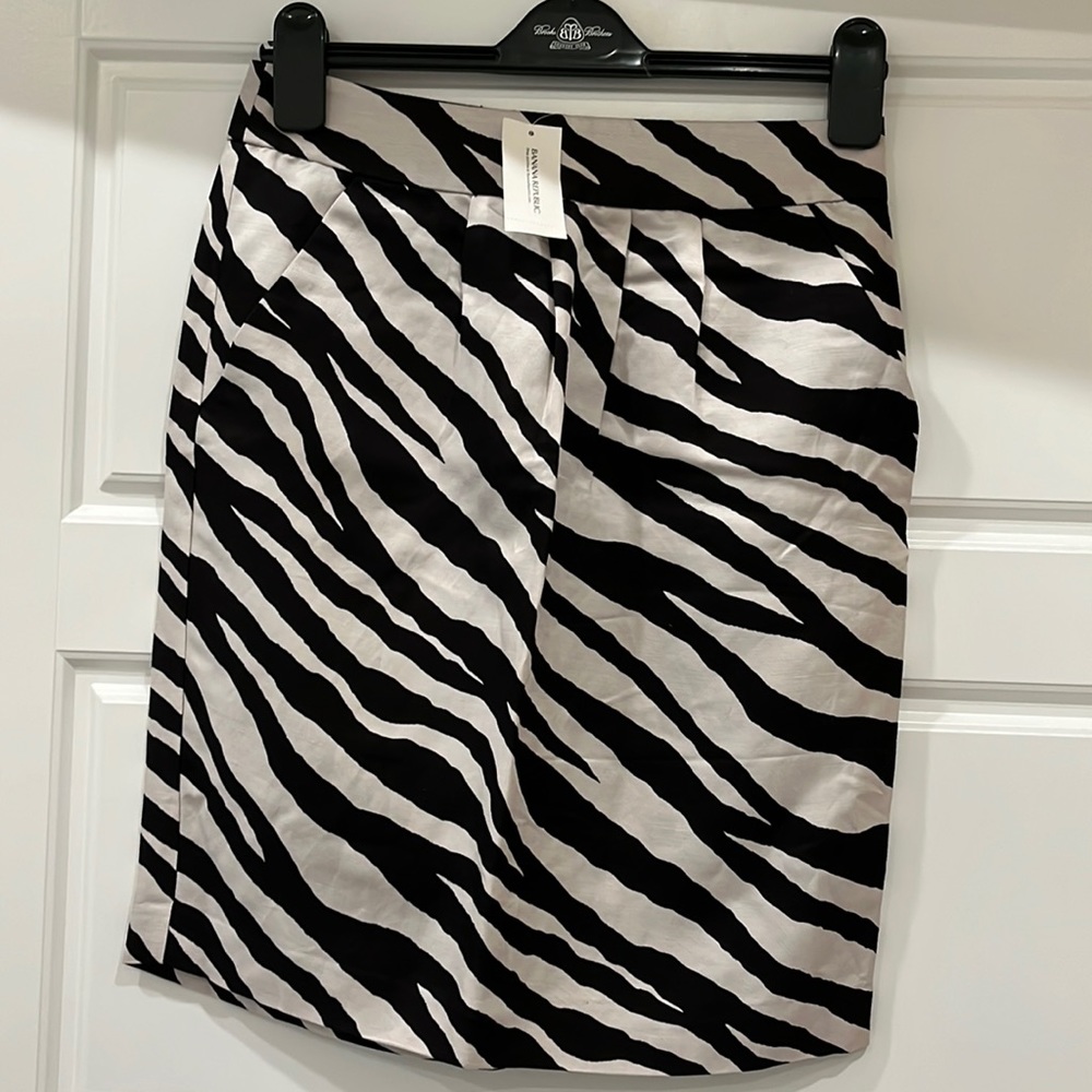 Zebra silk pencil skirt